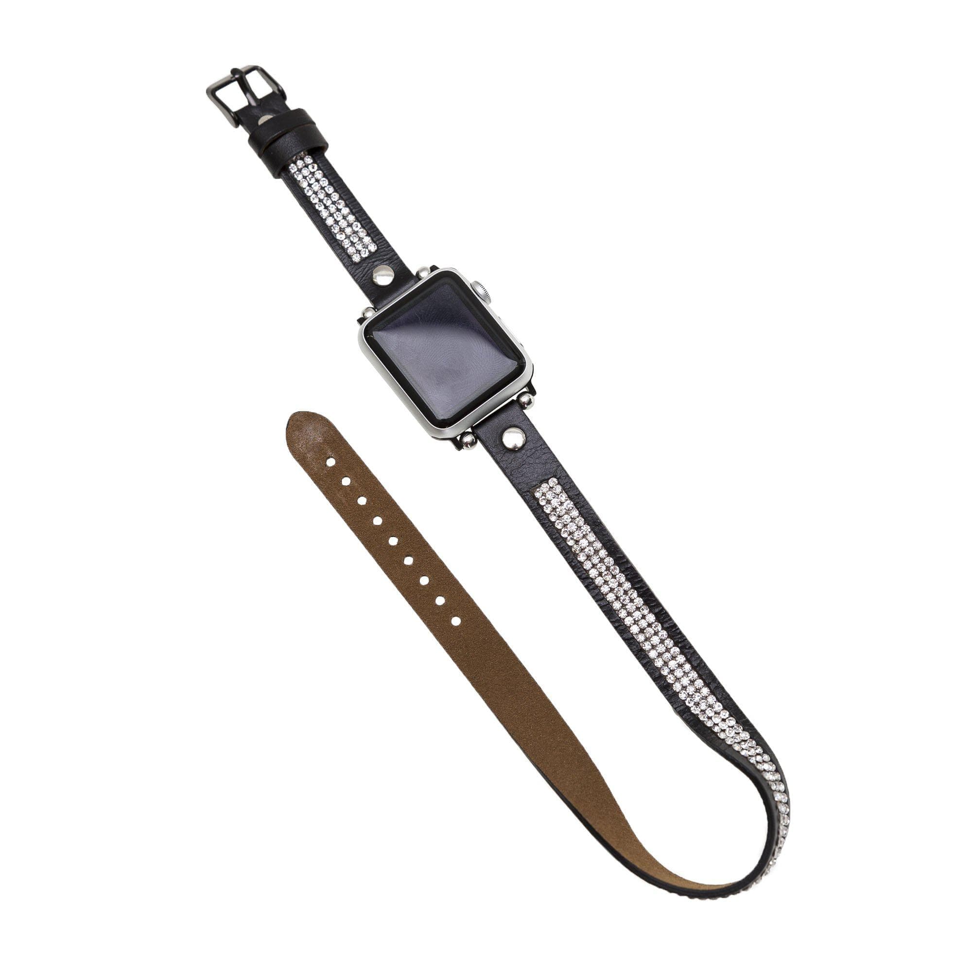 B2B - Leather Apple Watch Bands - Crystal Ferro Double Tour Style Bouletta B2B