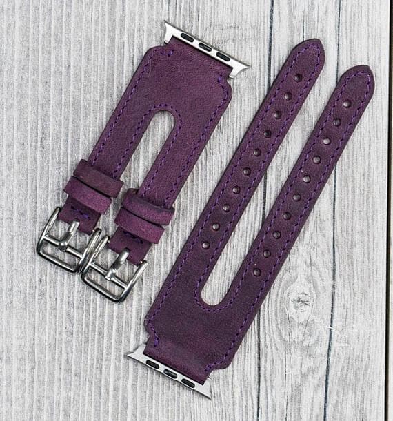 B2B - Leather Apple Watch Bands - Double Cuff DB Style G7 Bouletta B2B