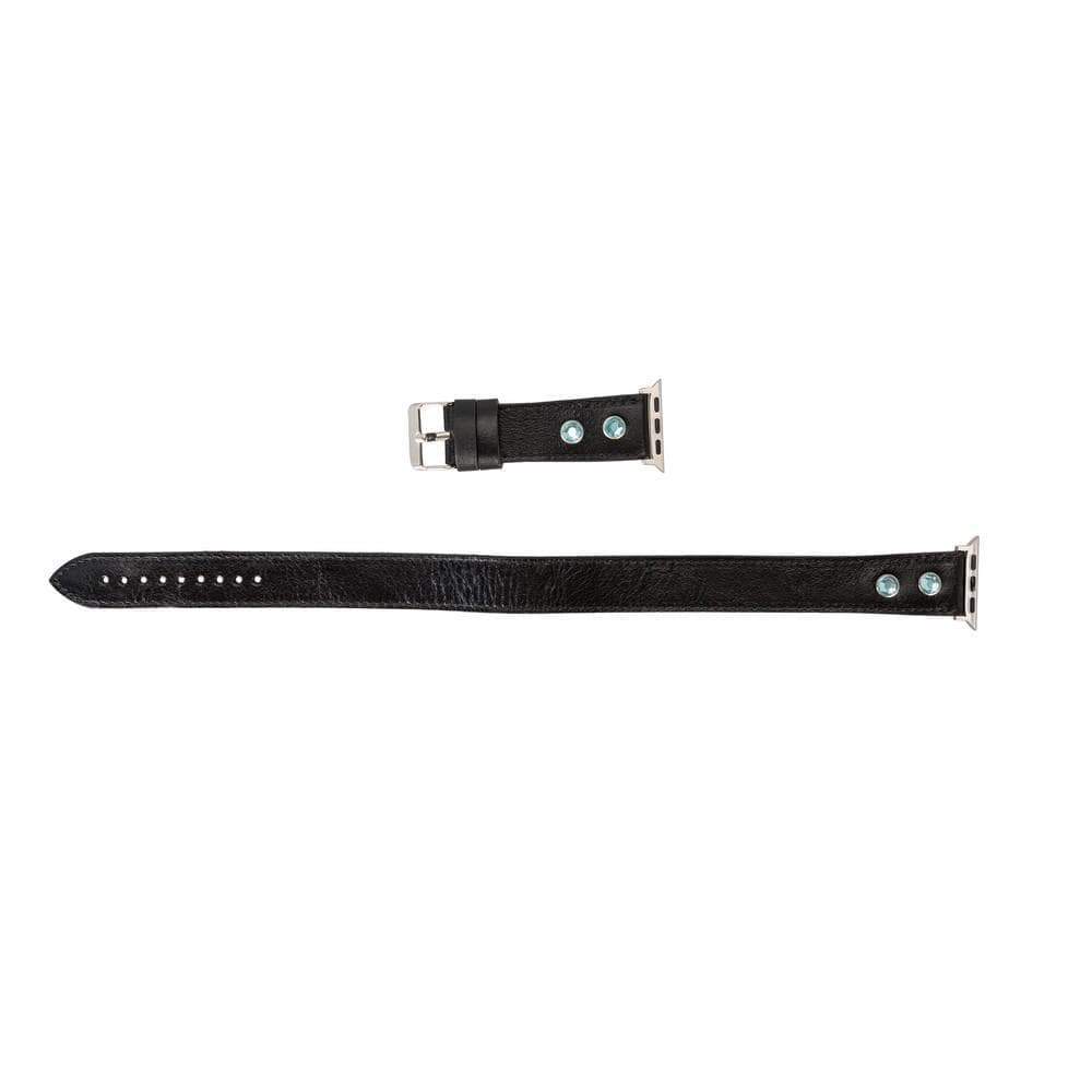 B2B - Leather Apple Watch Bands - DT Double Tour Solitare Diamond Style RST1 Bouletta B2B