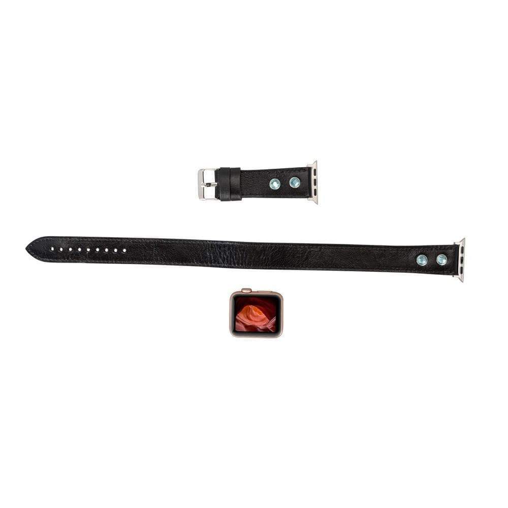 B2B - Leather Apple Watch Bands - DT Double Tour Solitare Diamond Style RST1 Bouletta B2B