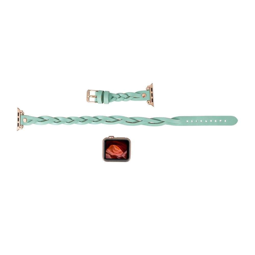 B2B - Leather Apple Watch Bands - Ferro Braided DT Peggy Rose Gold Trok Style Bouletta B2B