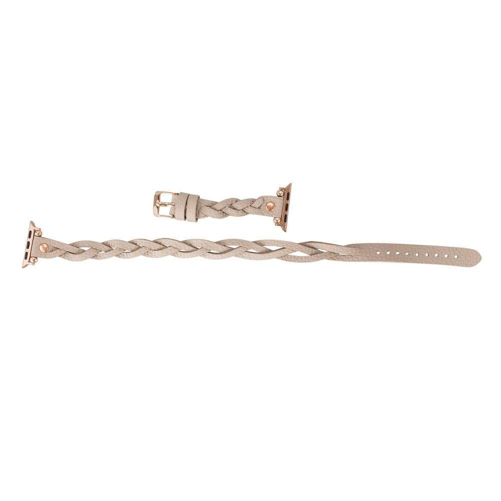 B2B - Leather Apple Watch Bands - Ferro Braided DT Peggy Rose Gold Trok Style Bouletta B2B