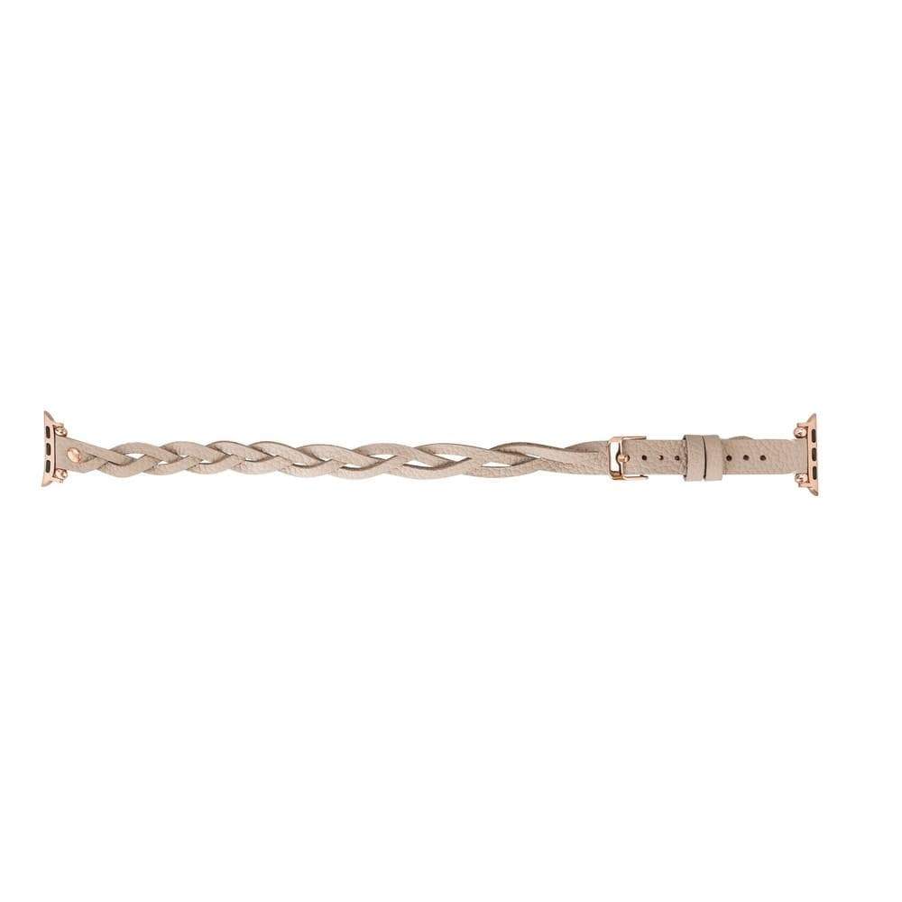 B2B - Leather Apple Watch Bands - Ferro Braided DT Peggy Rose Gold Trok Style Bouletta B2B