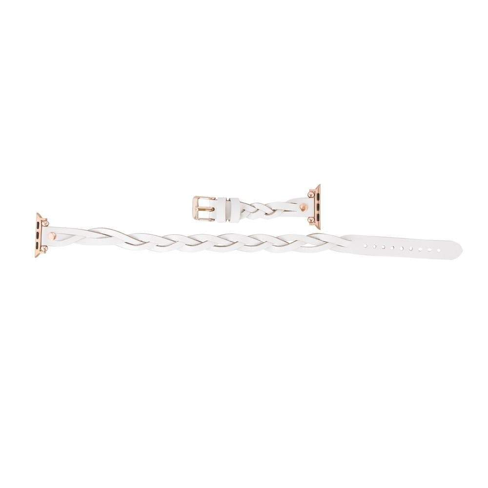 B2B - Leather Apple Watch Bands - Ferro Braided DT Peggy Rose Gold Trok Style Bouletta B2B