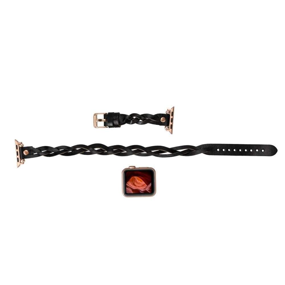 B2B - Leather Apple Watch Bands - Ferro Braided DT Peggy Rose Gold Trok Style Bouletta B2B
