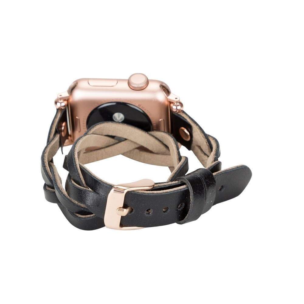 B2B - Leather Apple Watch Bands - Ferro Braided DT Peggy Rose Gold Trok Style Bouletta B2B