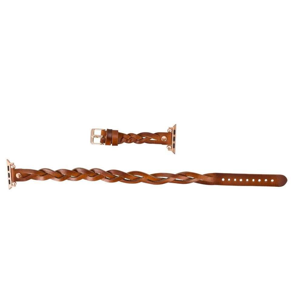 B2B - Leather Apple Watch Bands - Ferro Braided DT Peggy Rose Gold Trok Style Bouletta B2B