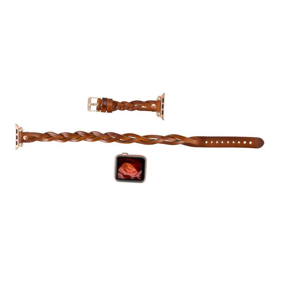 B2B - Leather Apple Watch Bands - Ferro Braided DT Peggy Rose Gold Trok Style Bouletta B2B