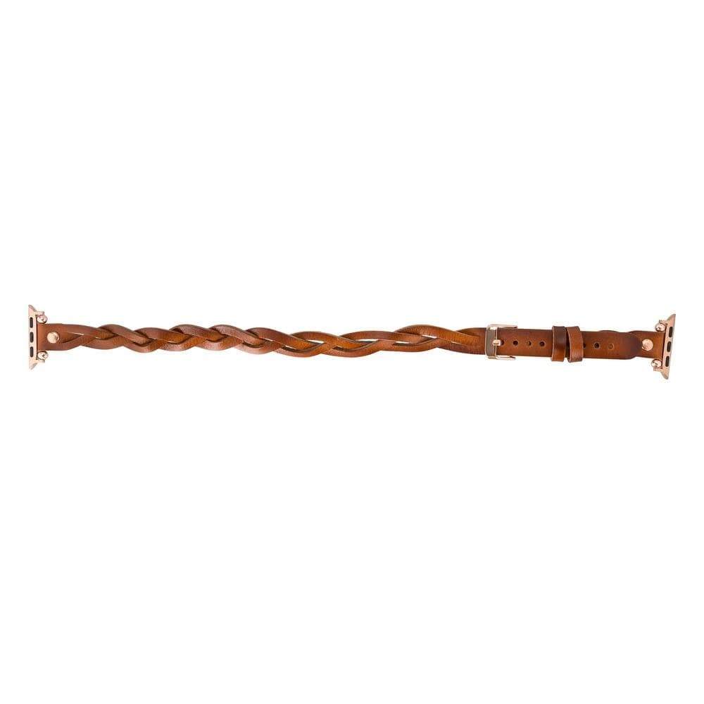 B2B - Leather Apple Watch Bands - Ferro Braided DT Peggy Rose Gold Trok Style Bouletta B2B
