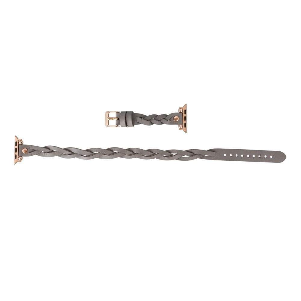 B2B - Leather Apple Watch Bands - Ferro Braided DT Peggy Rose Gold Trok Style Bouletta B2B