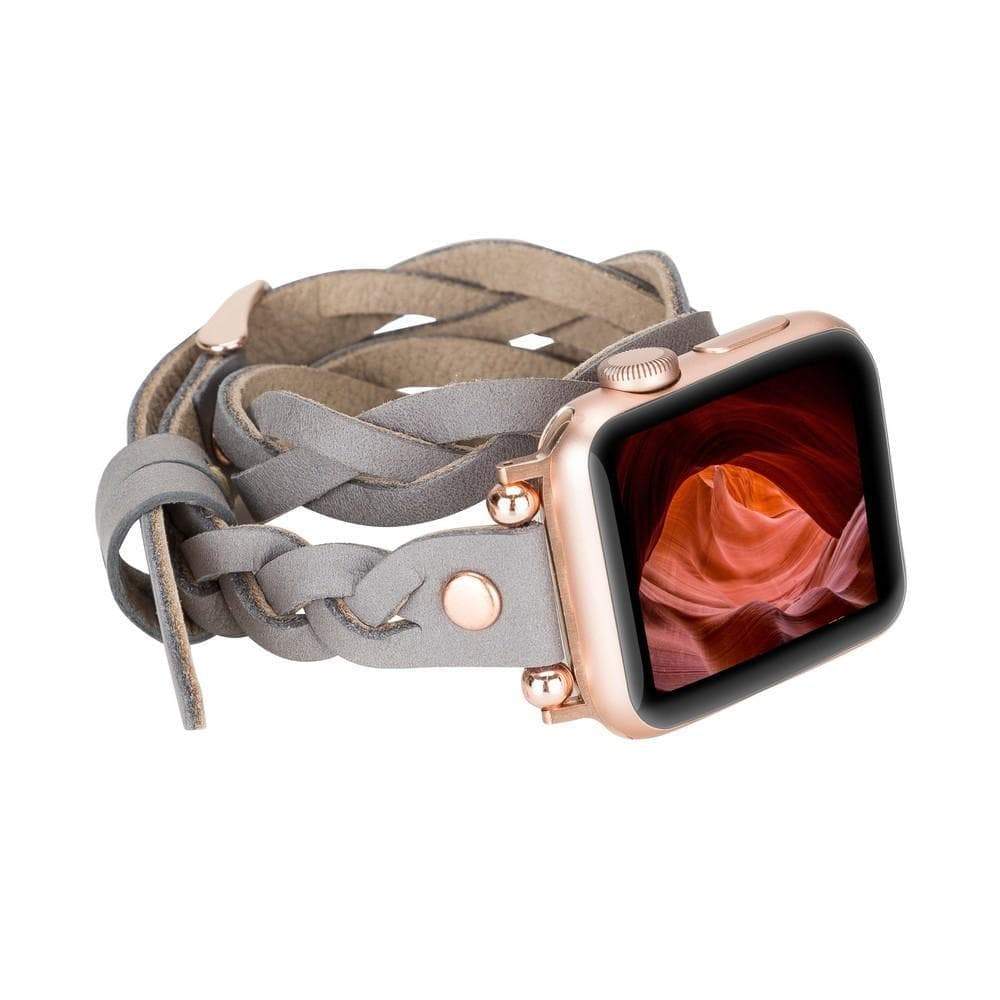 B2B - Leather Apple Watch Bands - Ferro Braided DT Peggy Rose Gold Trok Style RST9 Bouletta B2B