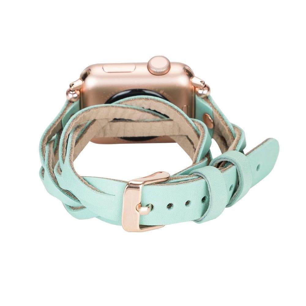 B2B - Leather Apple Watch Bands - Ferro Braided DT Peggy Rose Gold Trok Style Bouletta B2B