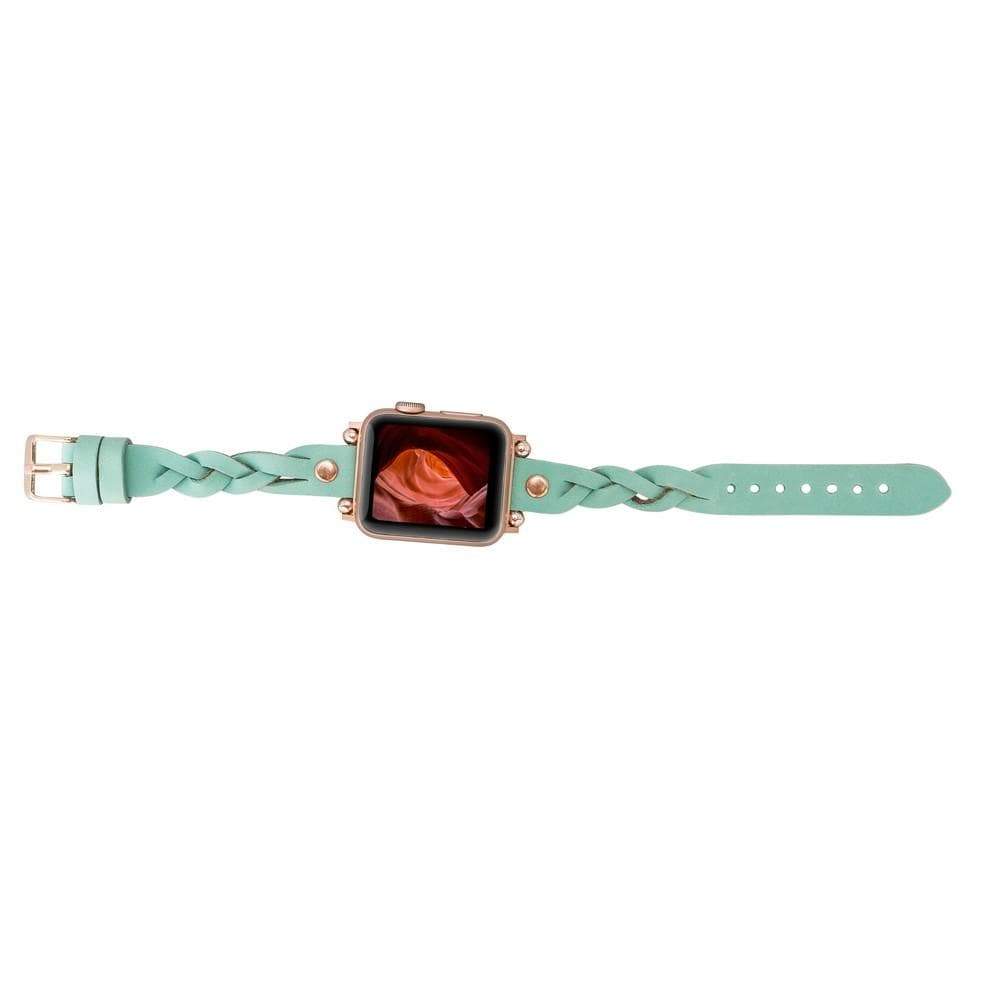 B2B - Leather Apple Watch Bands - Ferro Braided Wanda Rose Gold Trok Style Bouletta B2B