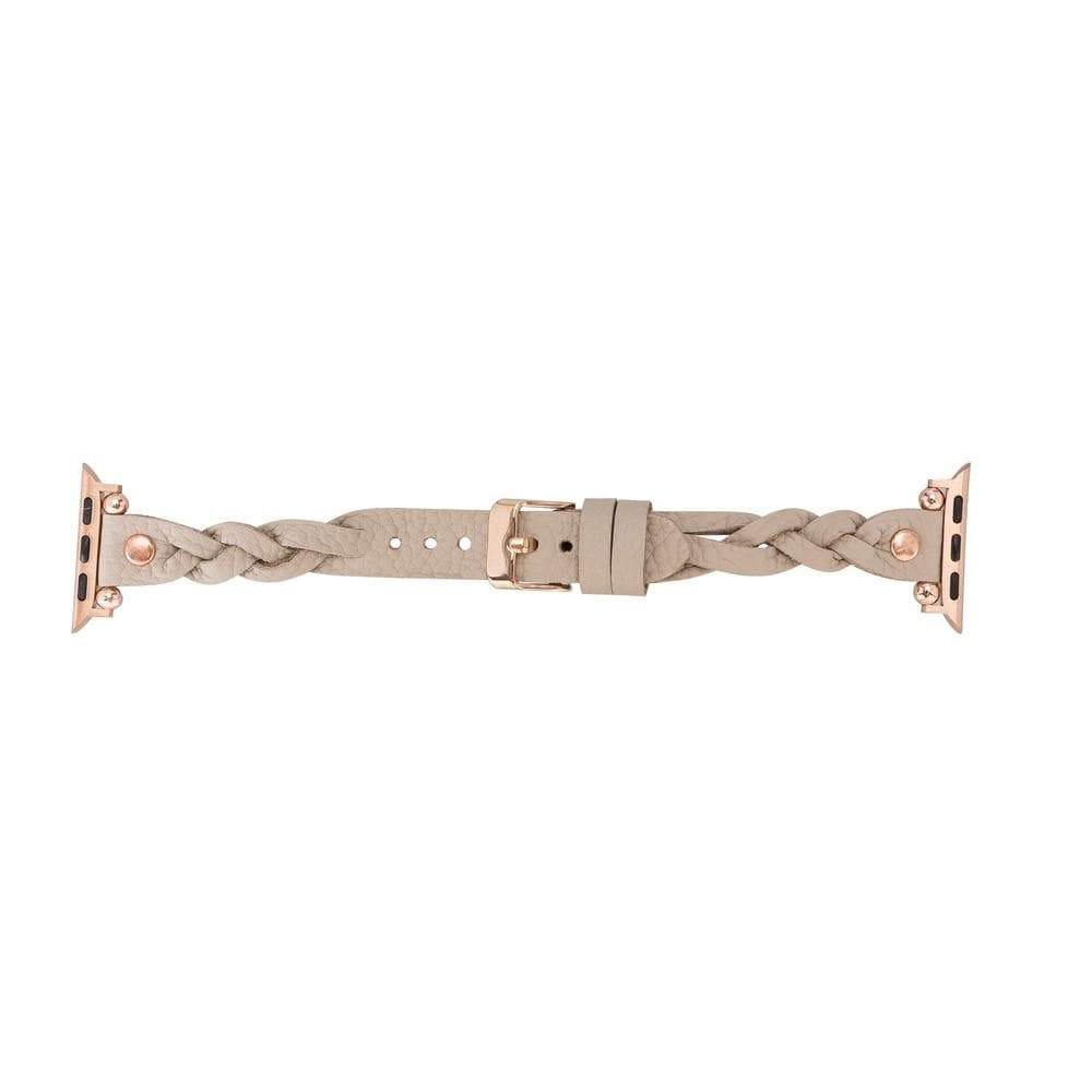 B2B - Leather Apple Watch Bands - Ferro Braided Wanda Rose Gold Trok Style Bouletta B2B
