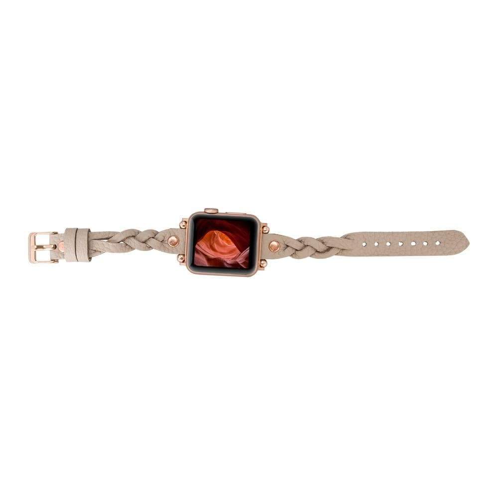 B2B - Leather Apple Watch Bands - Ferro Braided Wanda Rose Gold Trok Style Bouletta B2B
