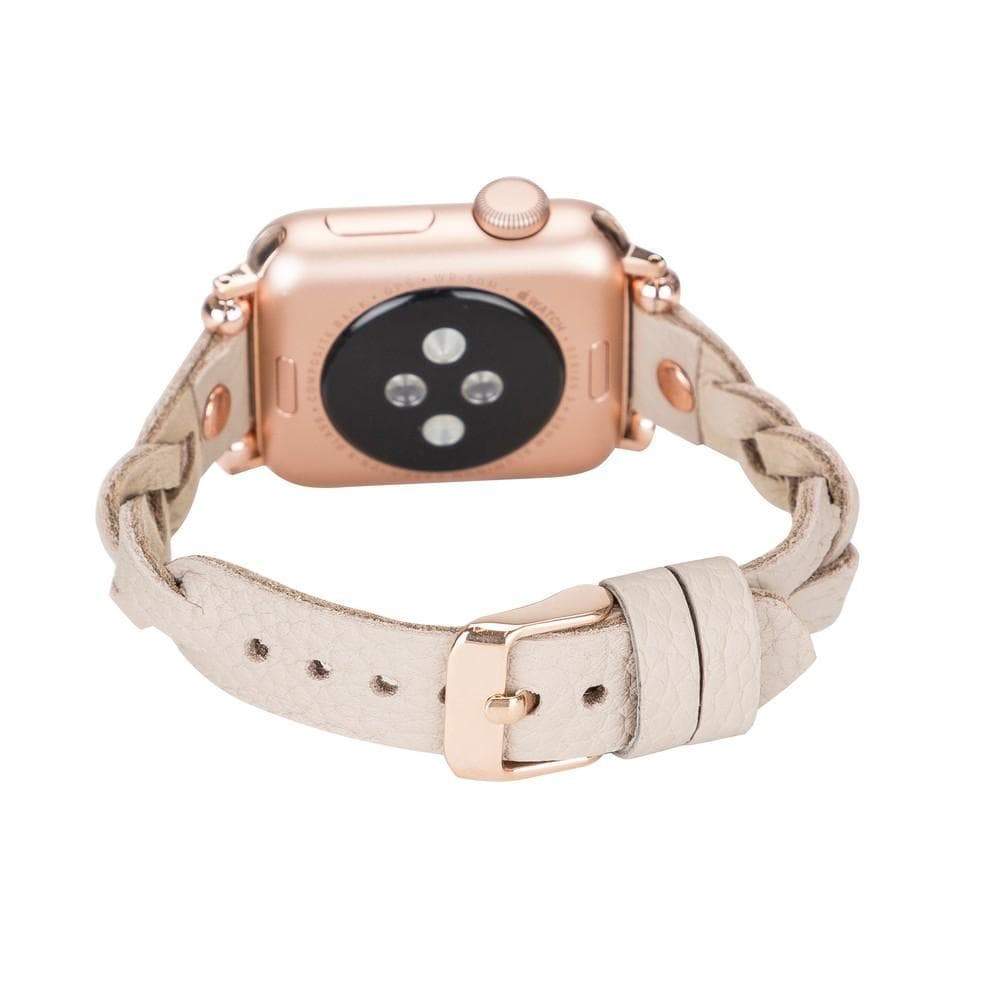 B2B - Leather Apple Watch Bands - Ferro Braided Wanda Rose Gold Trok Style Bouletta B2B