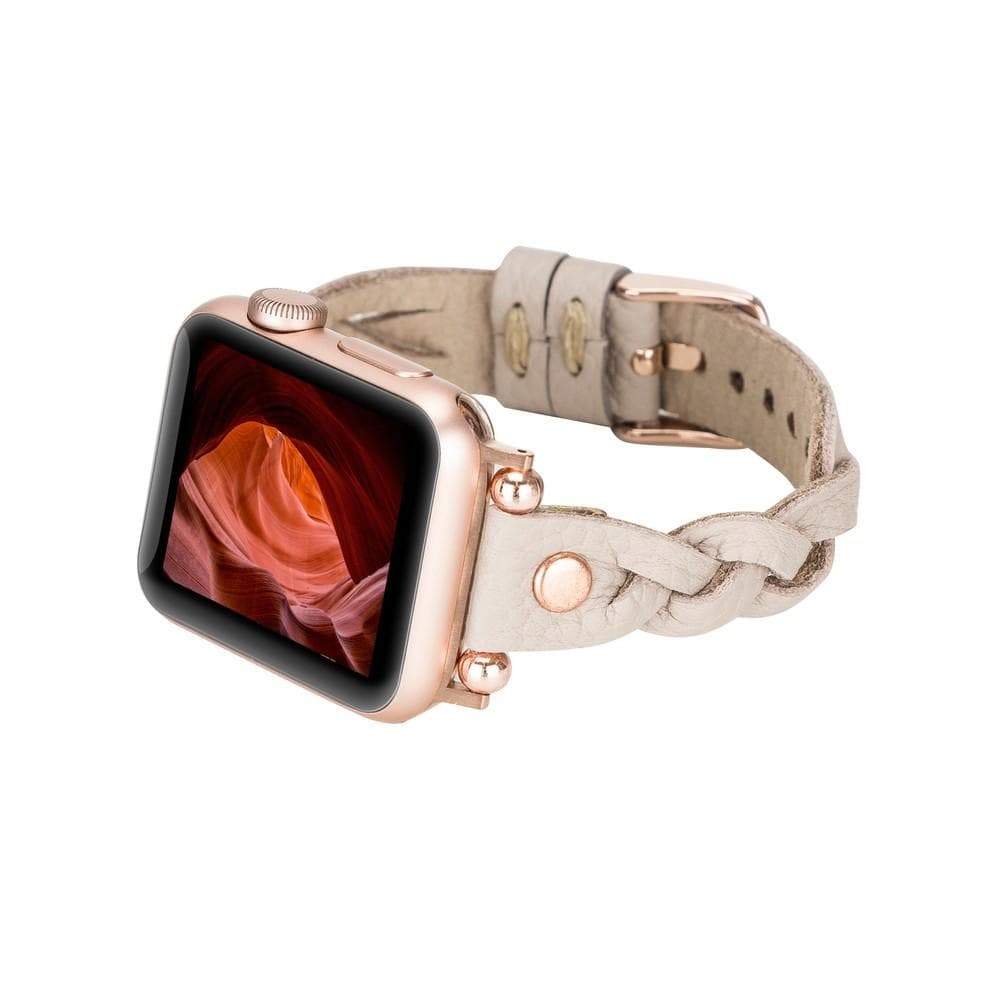 B2B - Leather Apple Watch Bands - Ferro Braided Wanda Rose Gold Trok Style Bouletta B2B