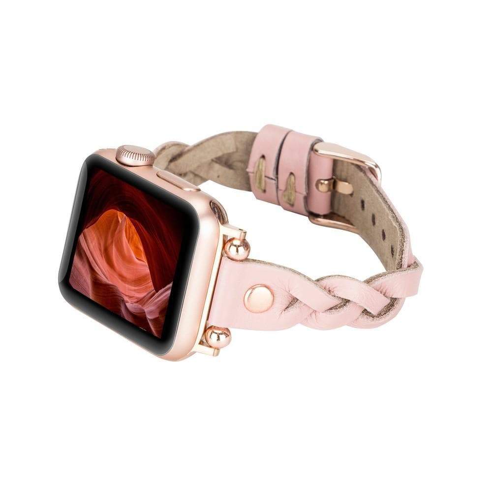 B2B - Leather Apple Watch Bands - Ferro Braided Wanda Rose Gold Trok Style Bouletta B2B