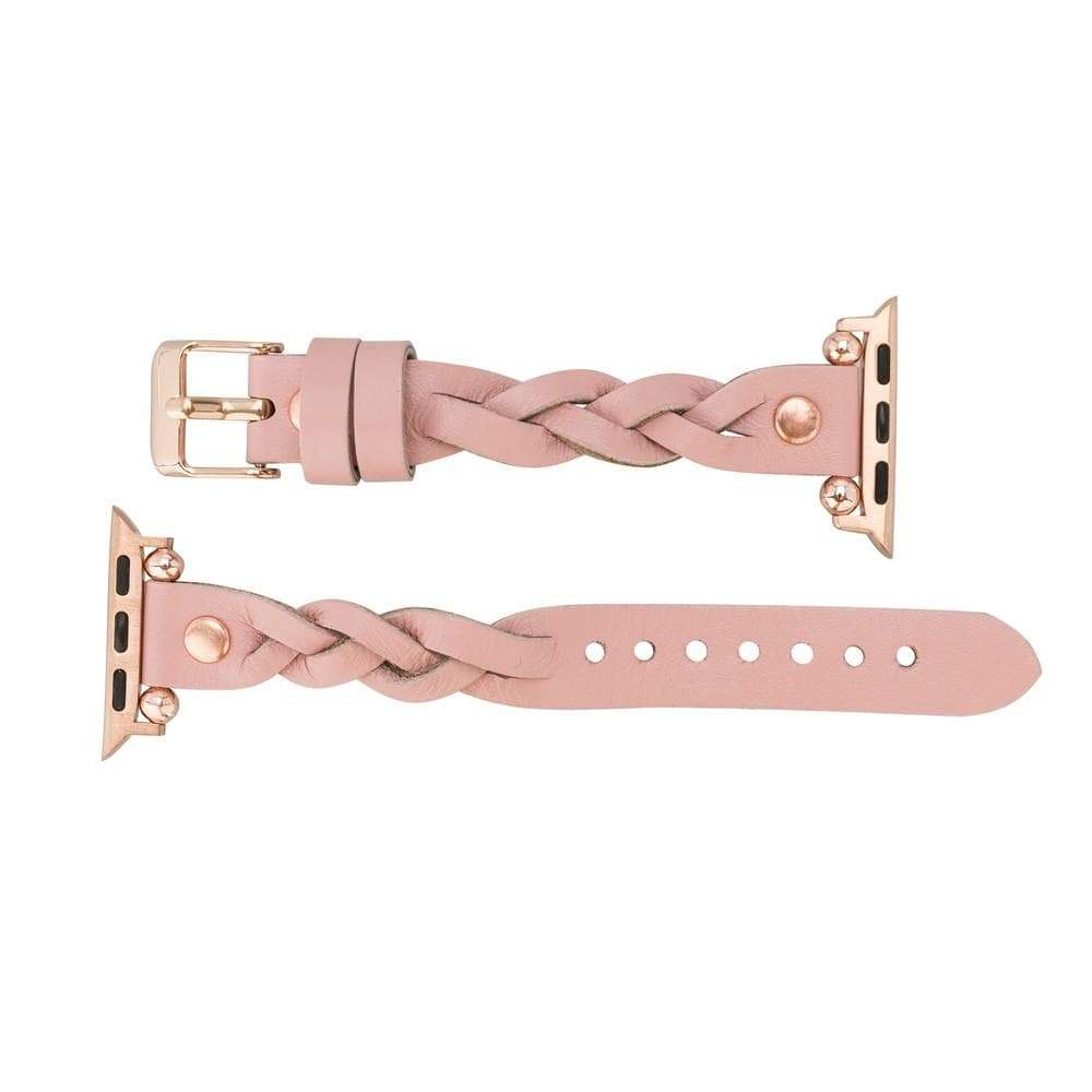 B2B - Leather Apple Watch Bands - Ferro Braided Wanda Rose Gold Trok Style Bouletta B2B