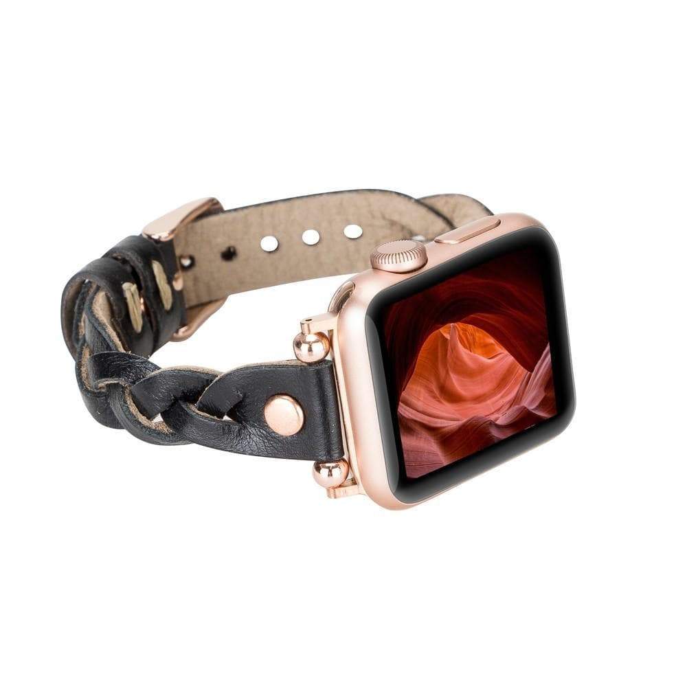 B2B - Leather Apple Watch Bands - Ferro Braided Wanda Rose Gold Trok Style RST1 Bouletta B2B