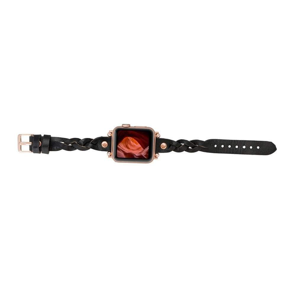 B2B - Leather Apple Watch Bands - Ferro Braided Wanda Rose Gold Trok Style Bouletta B2B