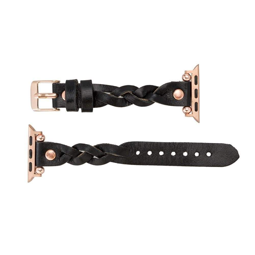 B2B - Leather Apple Watch Bands - Ferro Braided Wanda Rose Gold Trok Style Bouletta B2B