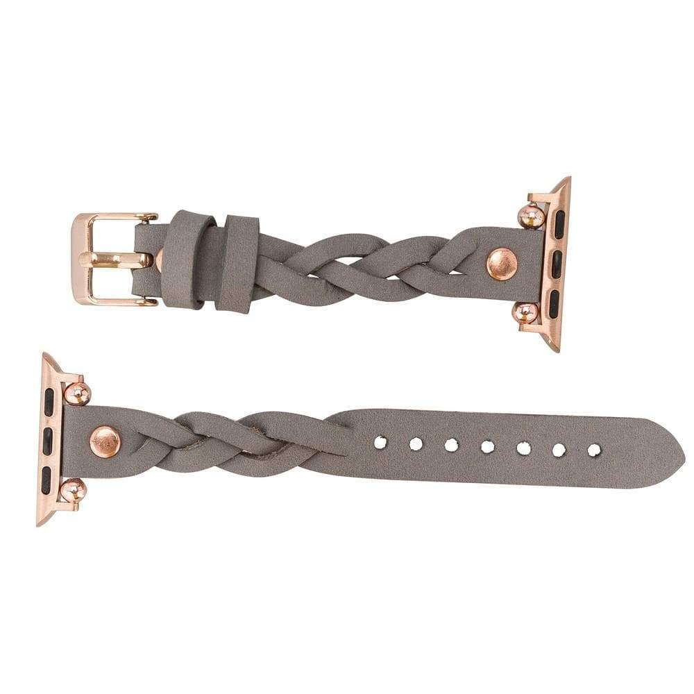 B2B - Leather Apple Watch Bands - Ferro Braided Wanda Rose Gold Trok Style Bouletta B2B