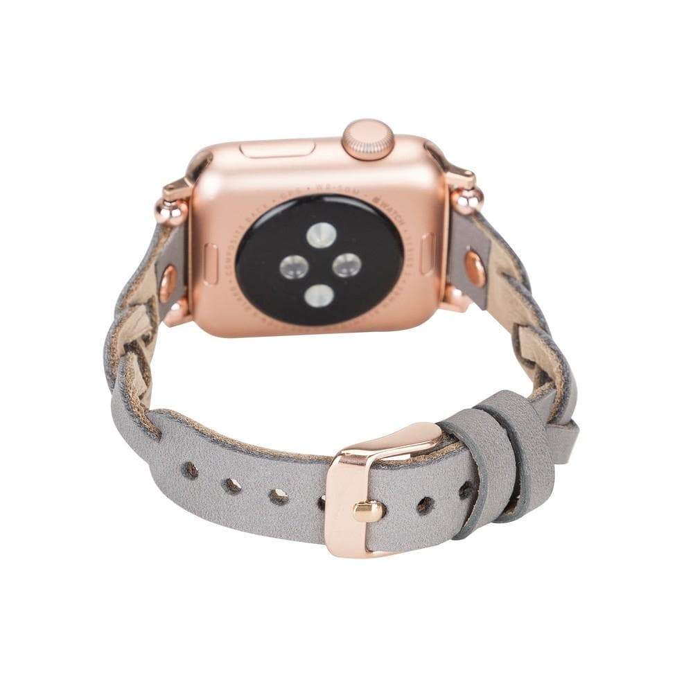 B2B - Leather Apple Watch Bands - Ferro Braided Wanda Rose Gold Trok Style Bouletta B2B
