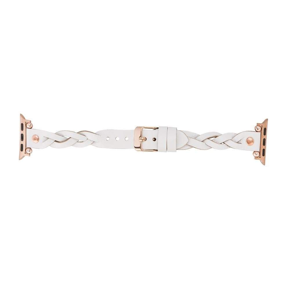 B2B - Leather Apple Watch Bands - Ferro Braided Wanda Rose Gold Trok Style Bouletta B2B