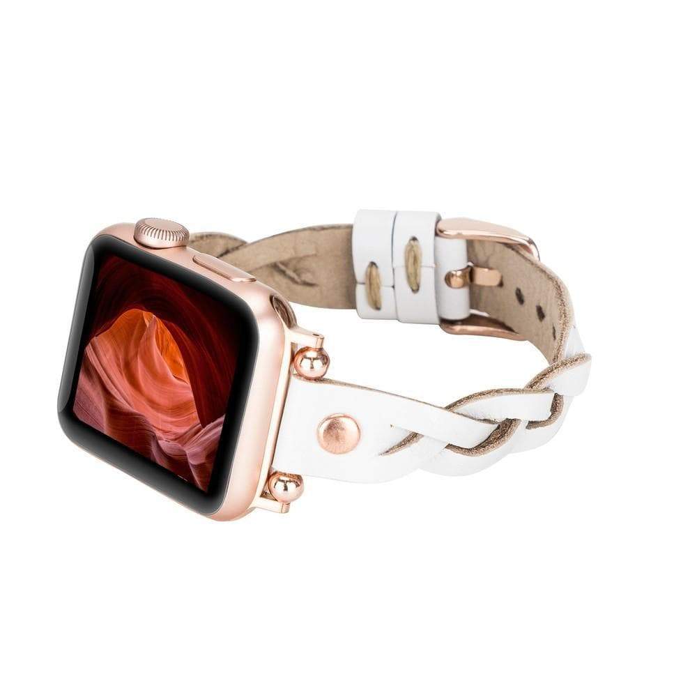 B2B - Leather Apple Watch Bands - Ferro Braided Wanda Rose Gold Trok Style Bouletta B2B