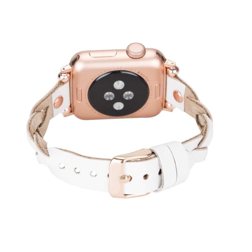 B2B - Leather Apple Watch Bands - Ferro Braided Wanda Rose Gold Trok Style Bouletta B2B