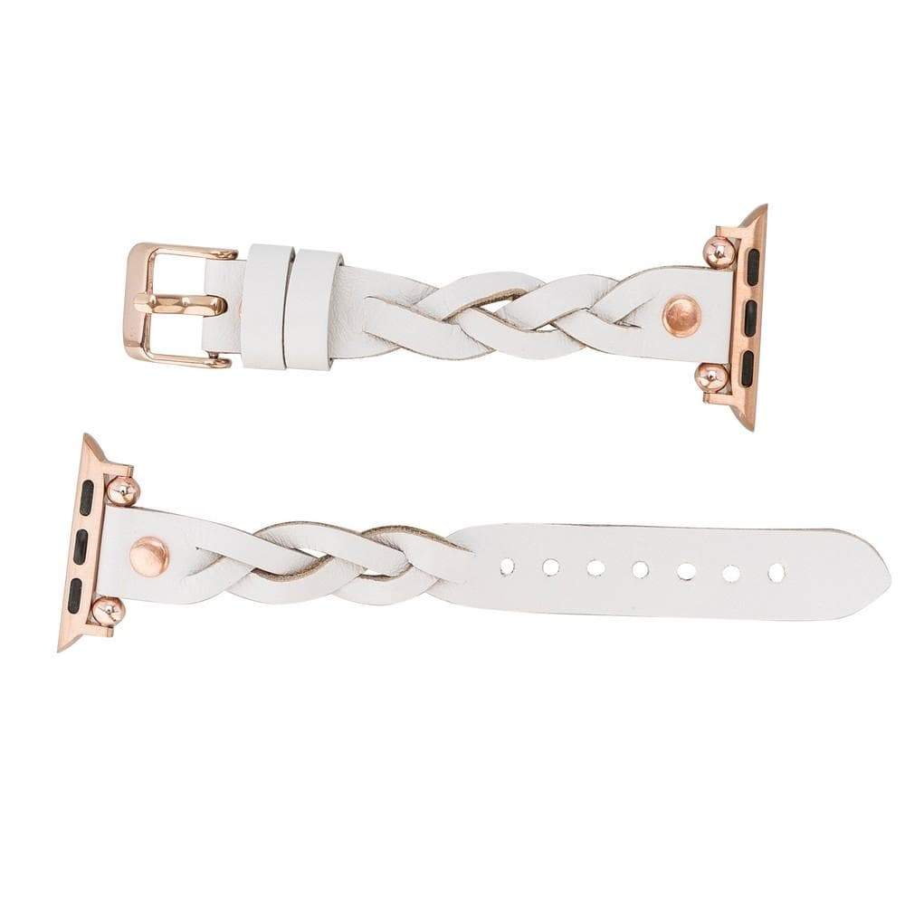 B2B - Leather Apple Watch Bands - Ferro Braided Wanda Rose Gold Trok Style Bouletta B2B