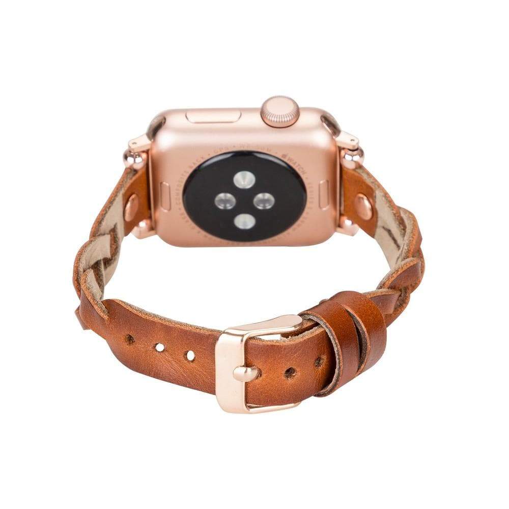 B2B - Leather Apple Watch Bands - Ferro Braided Wanda Rose Gold Trok Style Bouletta B2B