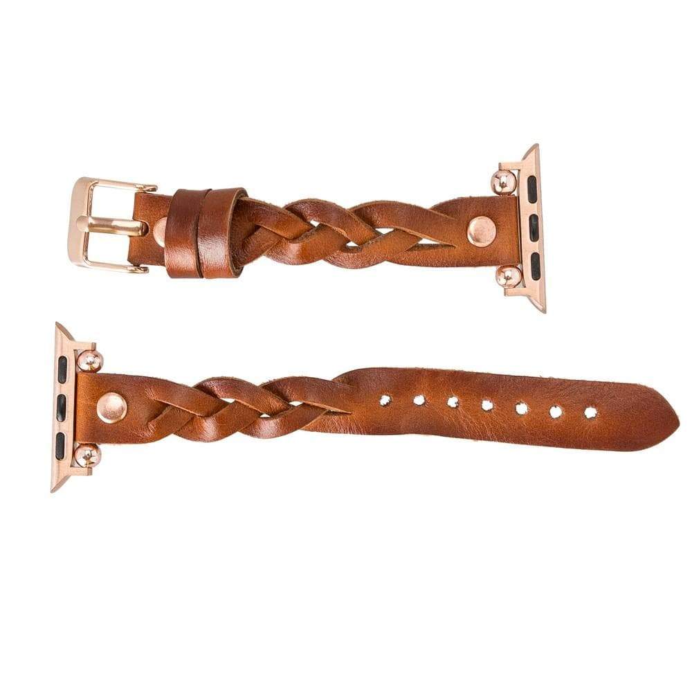 B2B - Leather Apple Watch Bands - Ferro Braided Wanda Rose Gold Trok Style Bouletta B2B