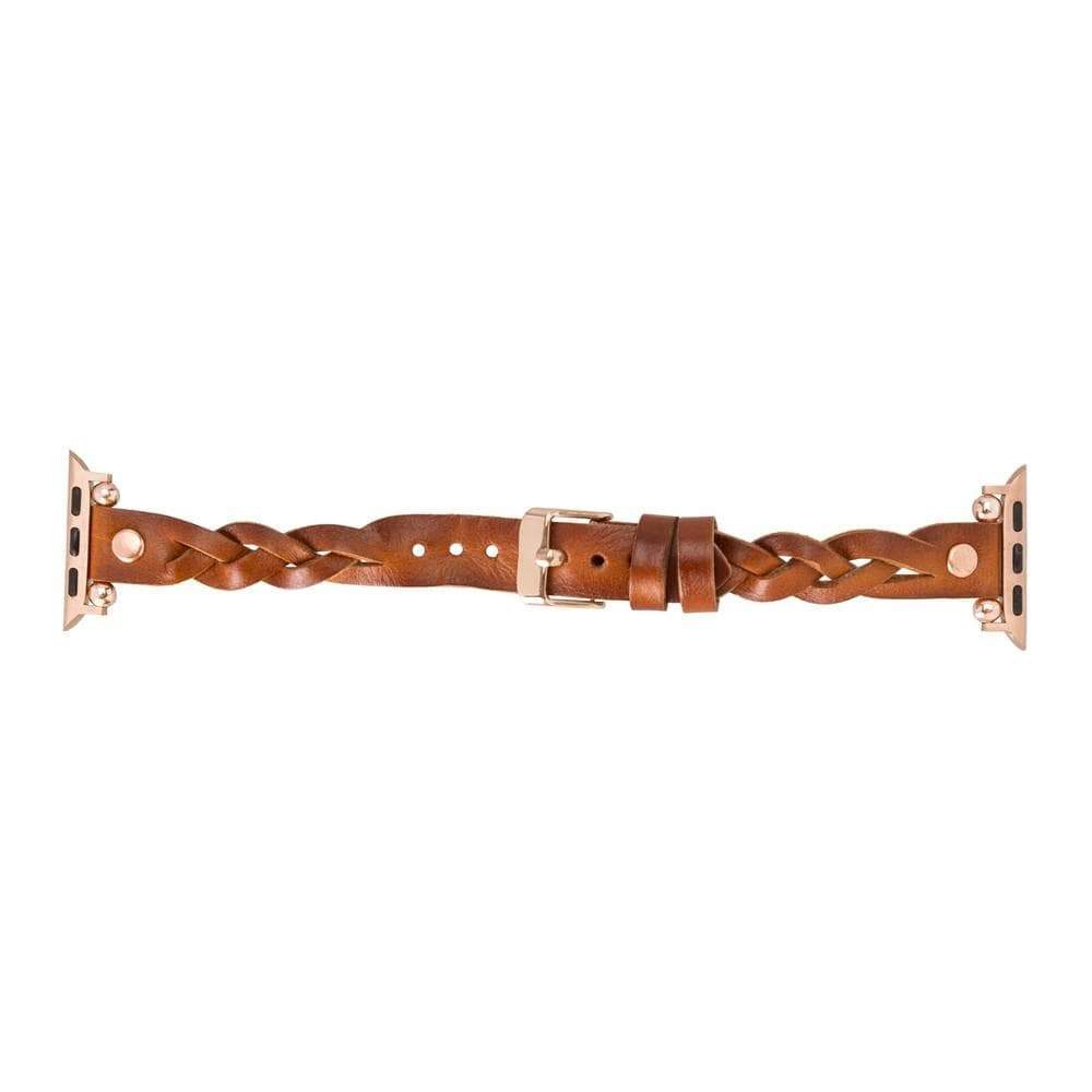 B2B - Leather Apple Watch Bands - Ferro Braided Wanda Rose Gold Trok Style Bouletta B2B