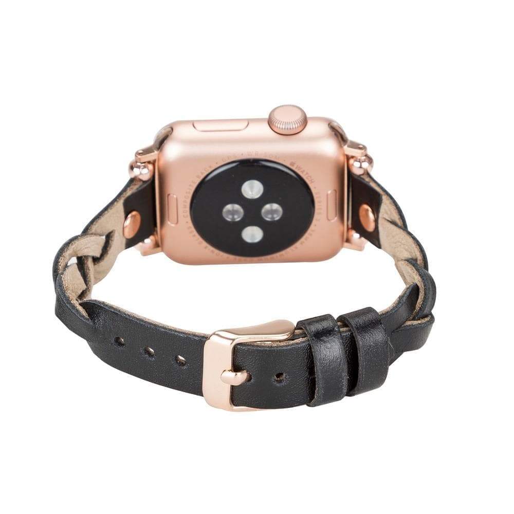 B2B - Leather Apple Watch Bands - Ferro Braided Wanda Rose Gold Trok Style Bouletta B2B