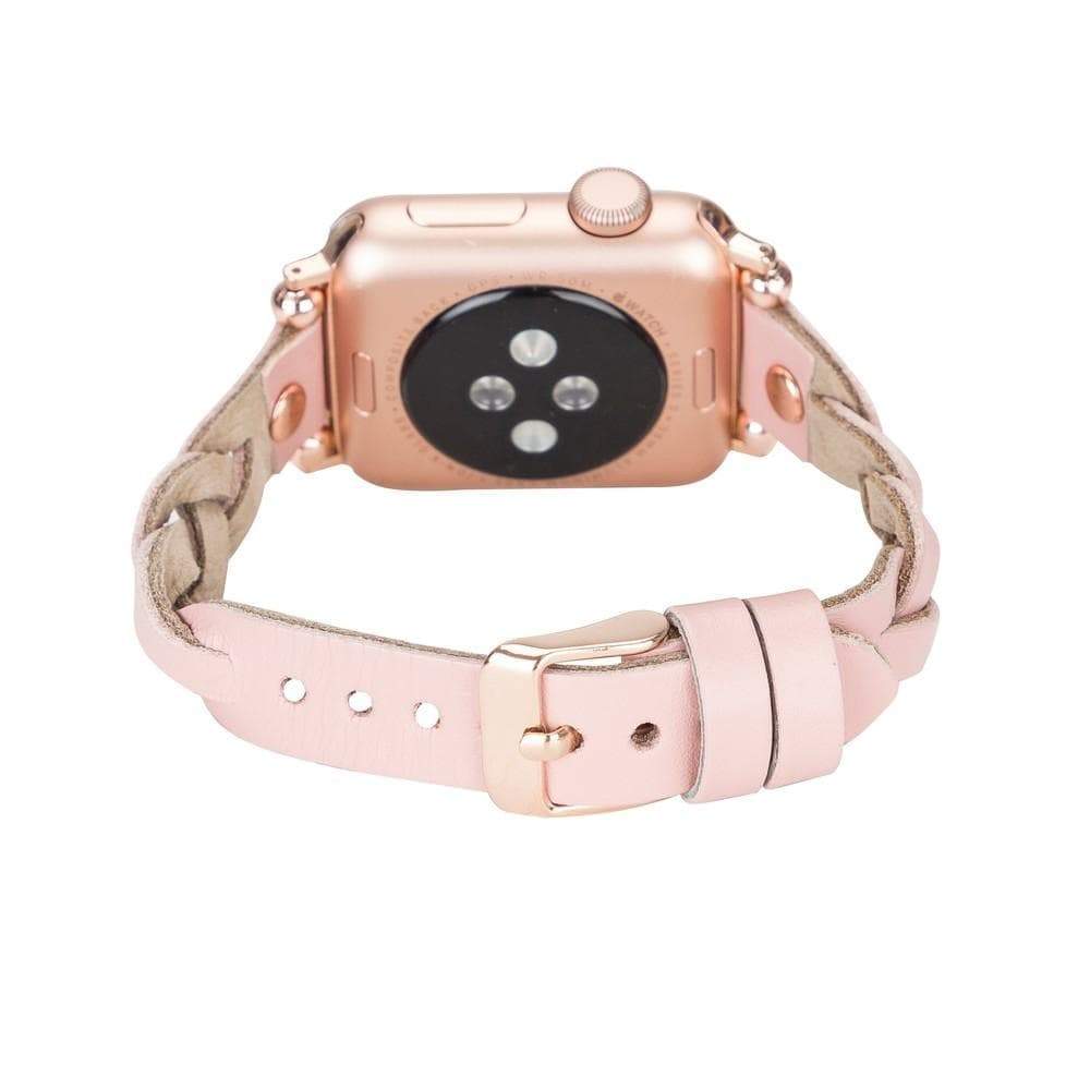 B2B - Leather Apple Watch Bands - Ferro Braided Wanda Rose Gold Trok Style Bouletta B2B