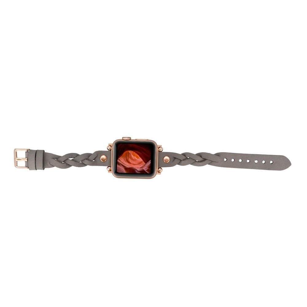 B2B - Leather Apple Watch Bands - Ferro Braided Wanda Rose Gold Trok Style Bouletta B2B