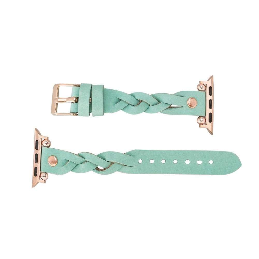 B2B - Leather Apple Watch Bands - Ferro Braided Wanda Rose Gold Trok Style Bouletta B2B