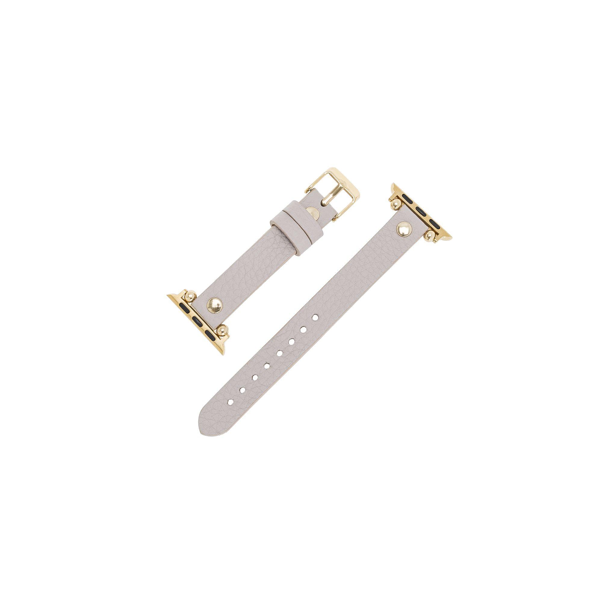 B2B - Leather Apple Watch Bands - Ferro Gold Trok Style Bouletta B2B