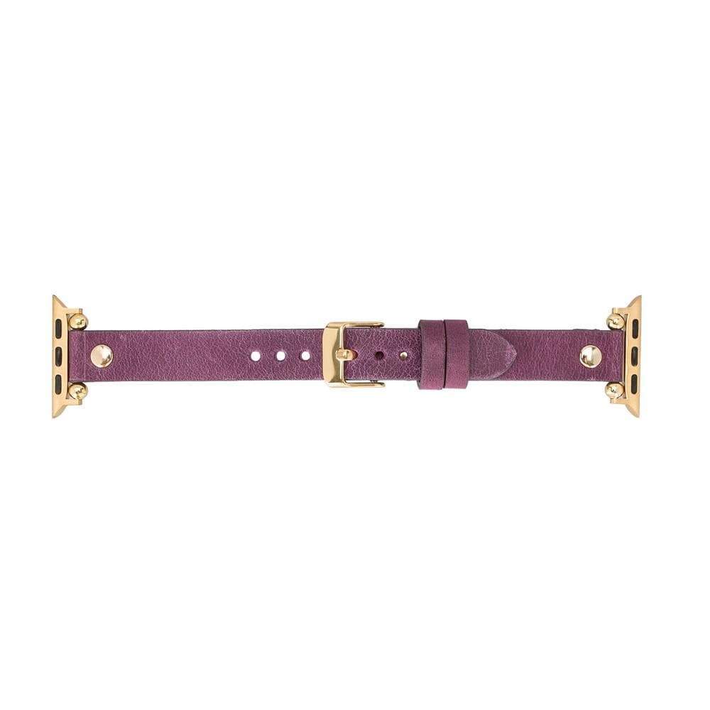 B2B - Leather Apple Watch Bands - Ferro Gold Trok Style Bouletta B2B