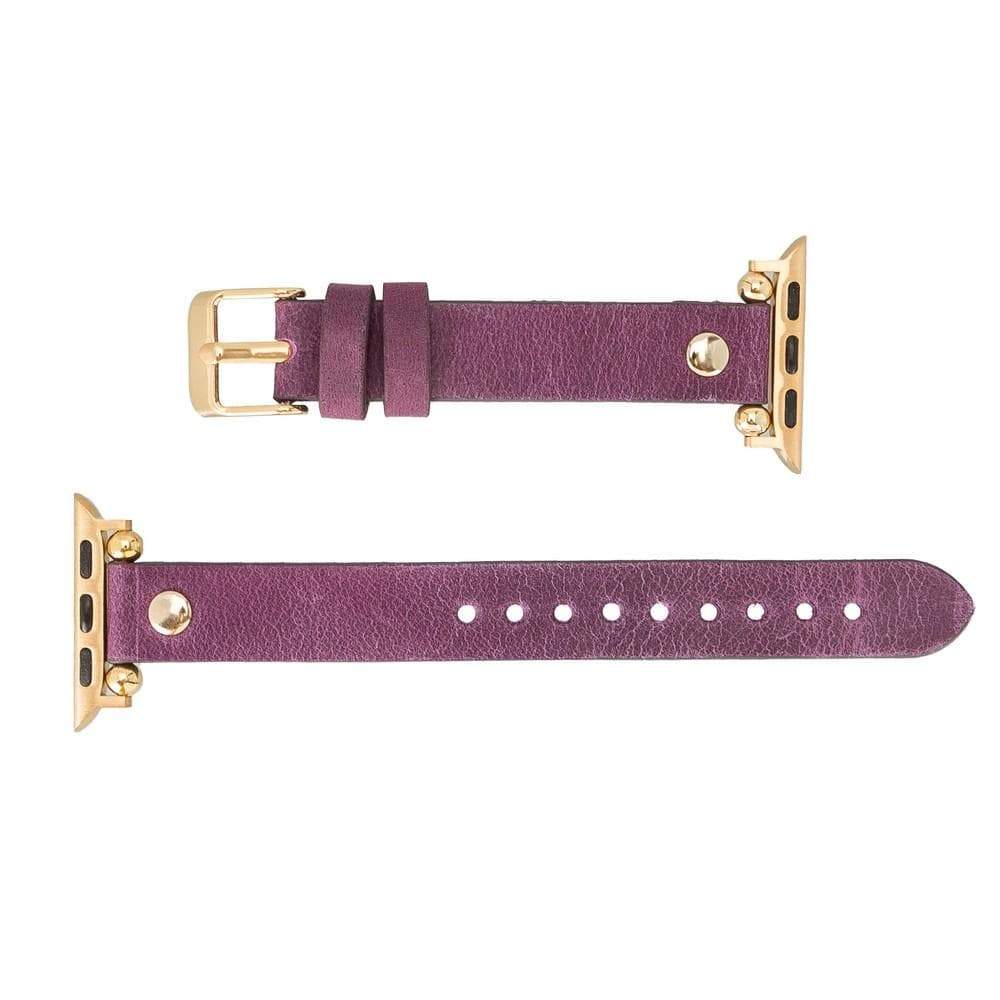 B2B - Leather Apple Watch Bands - Ferro Gold Trok Style Bouletta B2B