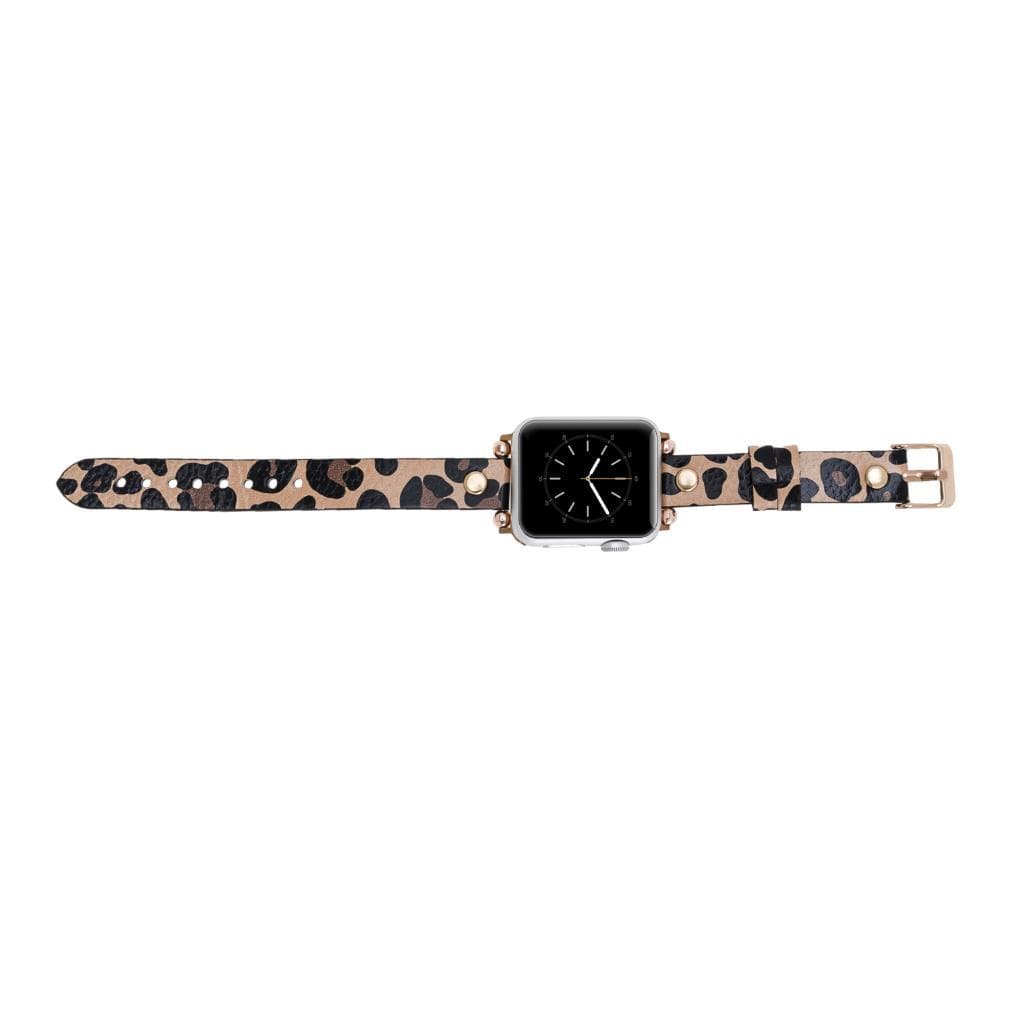 B2B - Leather Apple Watch Bands - Ferro Gold Trok Style Bouletta B2B
