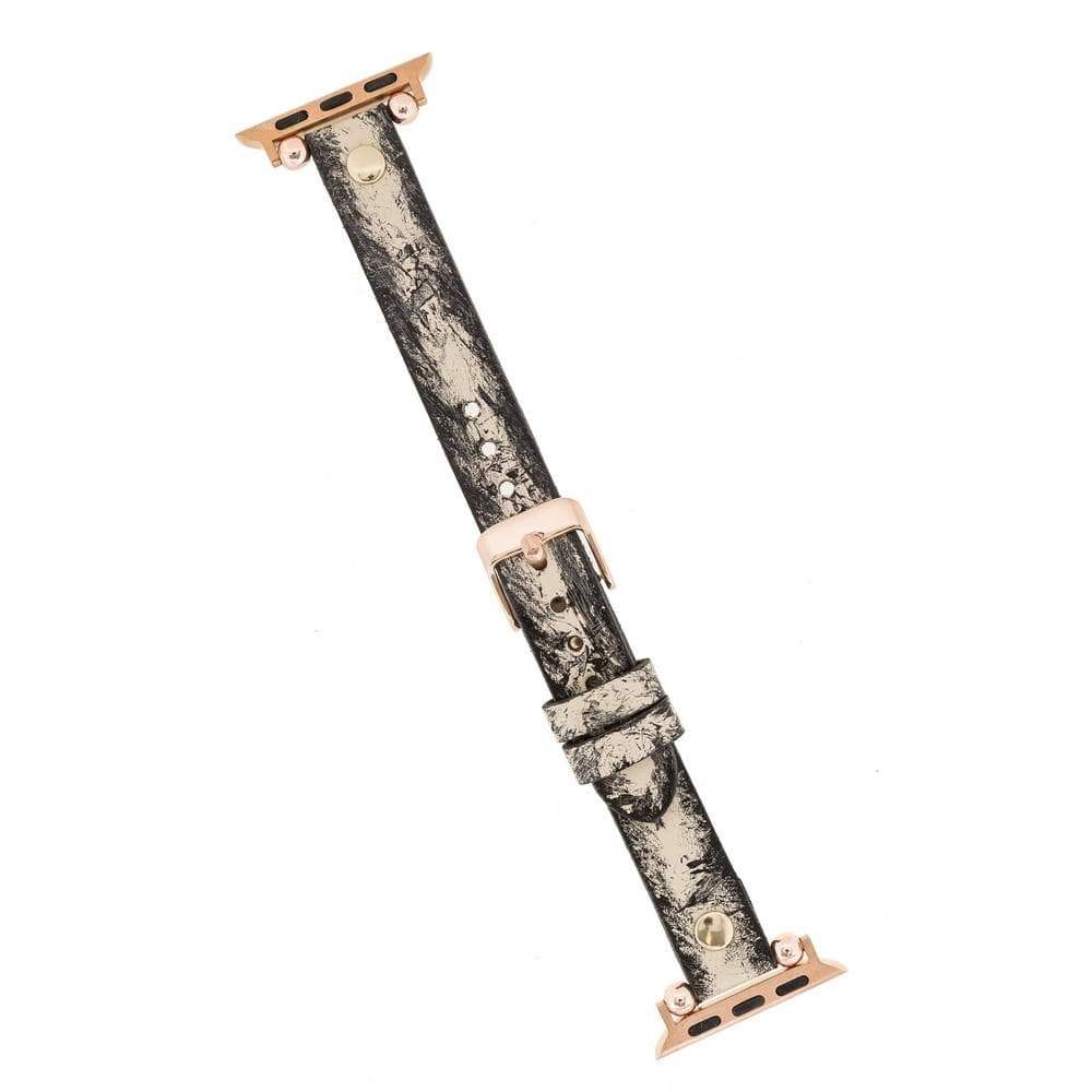 B2B - Leather Apple Watch Bands - Ferro Gold Trok Style Bouletta B2B