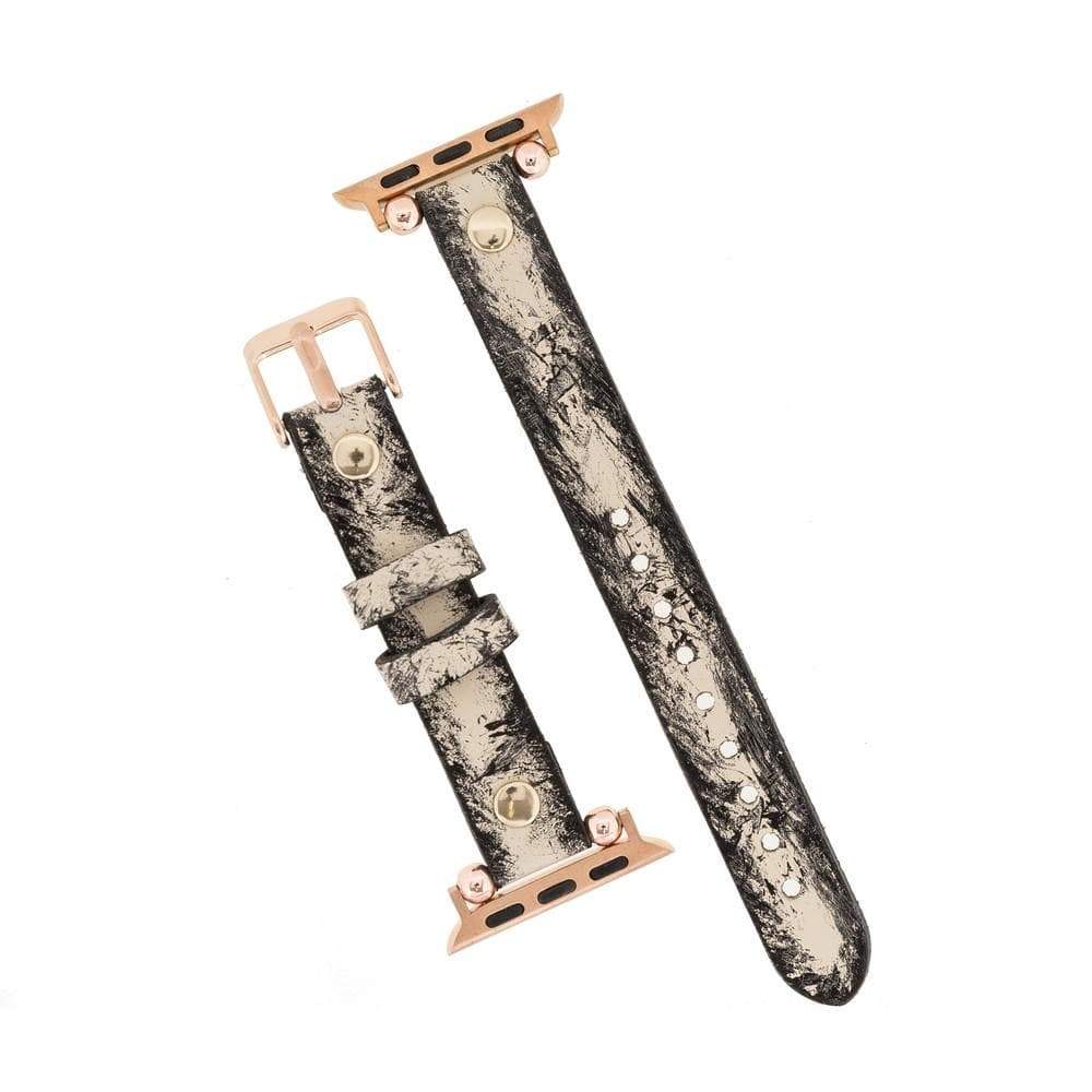 B2B - Leather Apple Watch Bands - Ferro Gold Trok Style Bouletta B2B