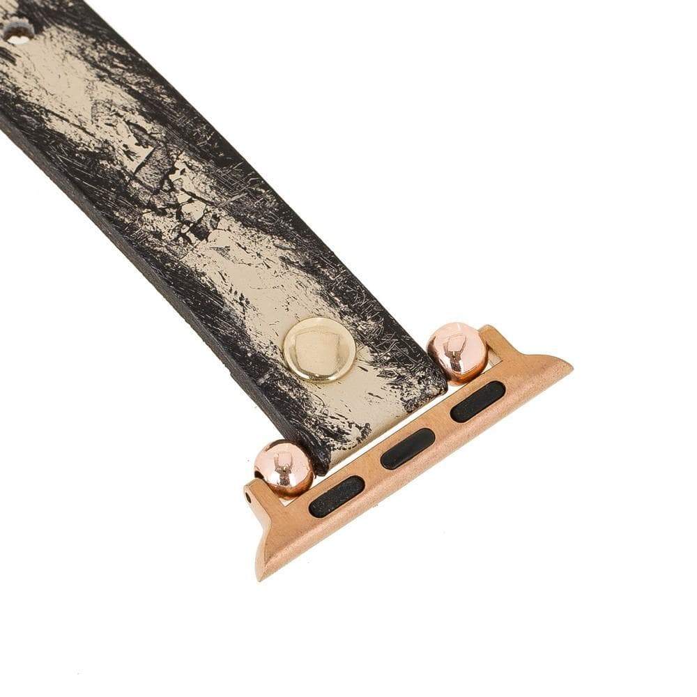 B2B - Leather Apple Watch Bands - Ferro Gold Trok Style Bouletta B2B