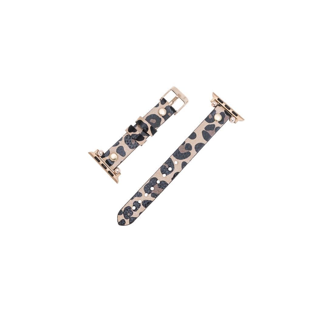 B2B - Leather Apple Watch Bands - Ferro Gold Trok Style Bouletta B2B