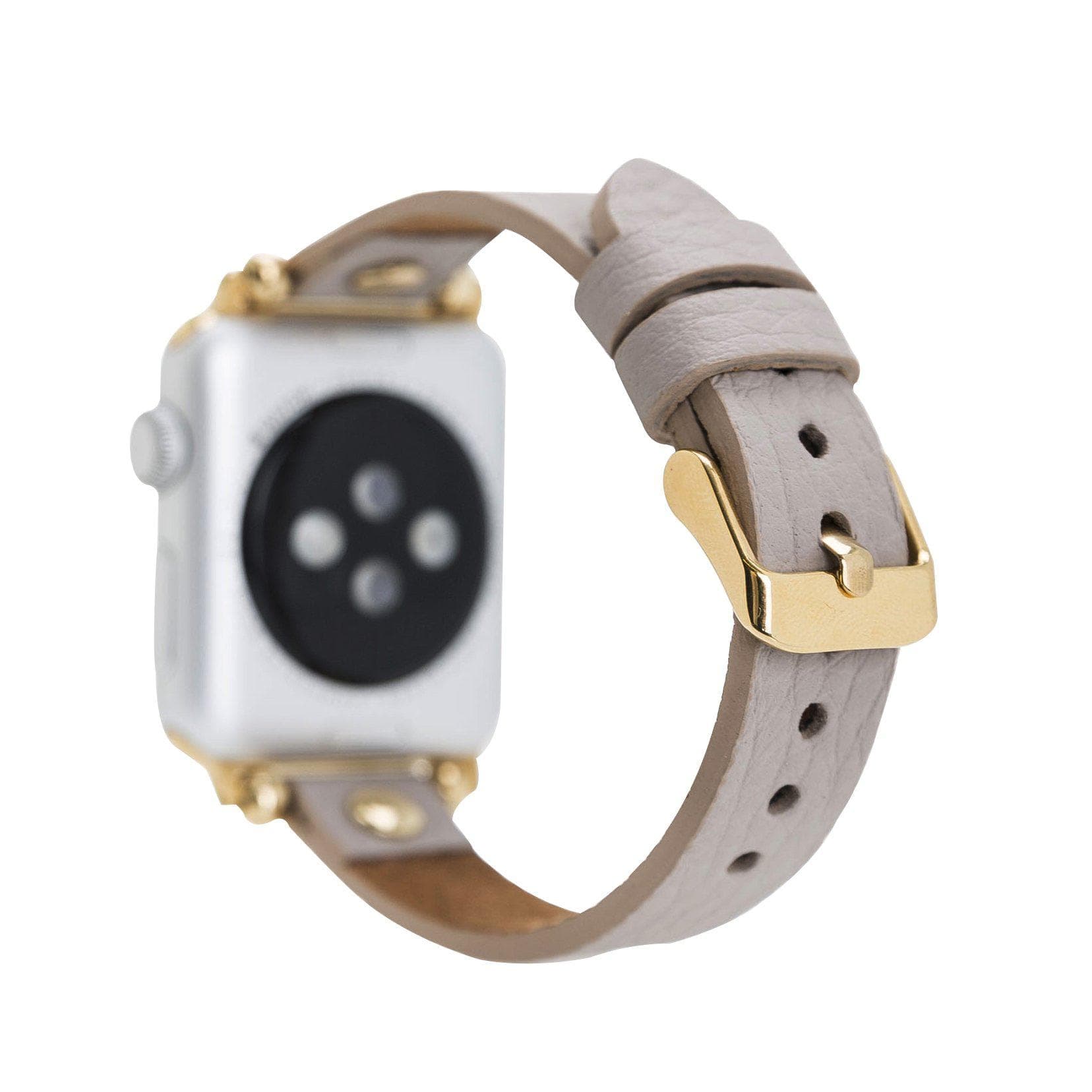 B2B - Leather Apple Watch Bands - Ferro Gold Trok Style Bouletta B2B