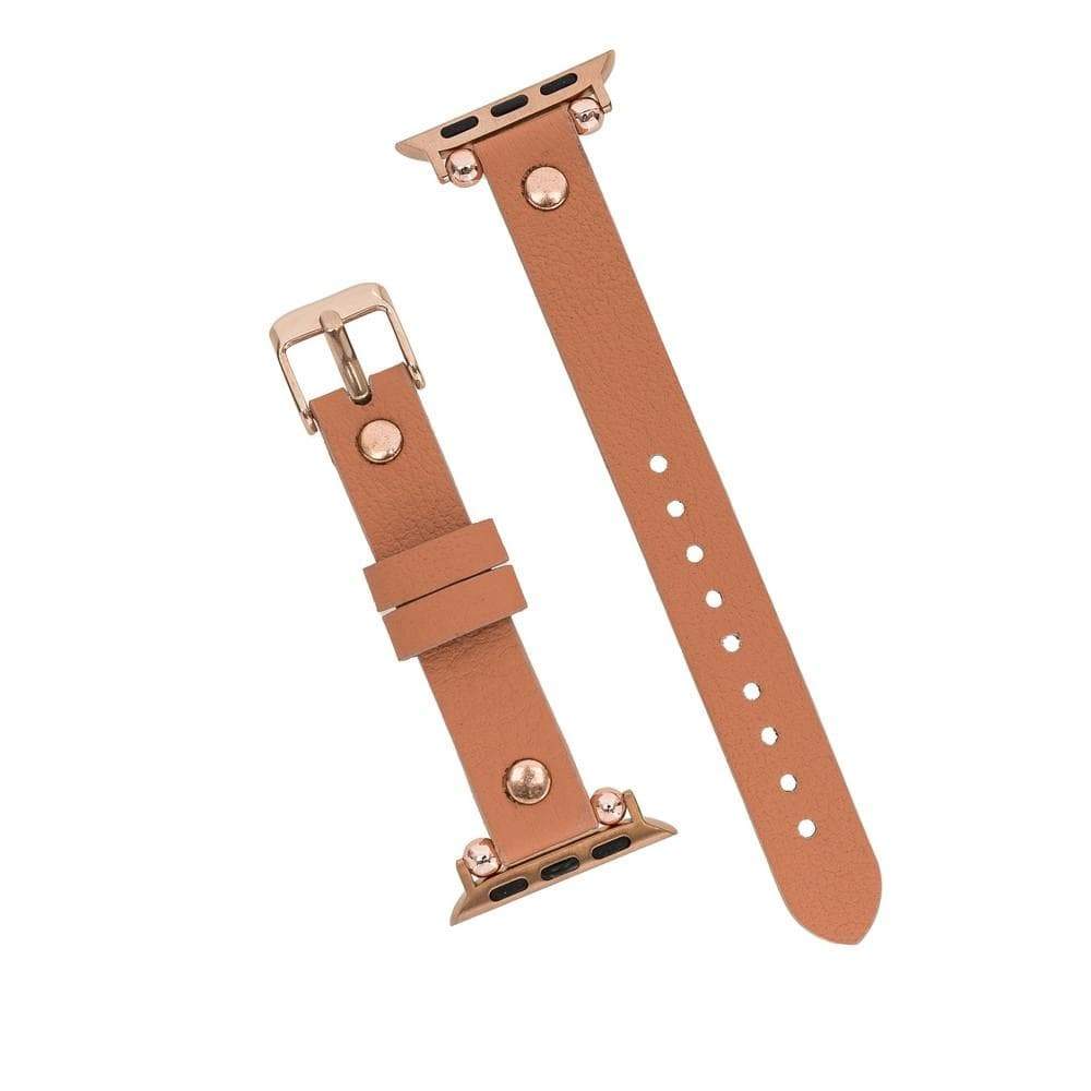 B2B - Leather Apple Watch Bands - Ferro Rose Gold Trok Style Bouletta B2B