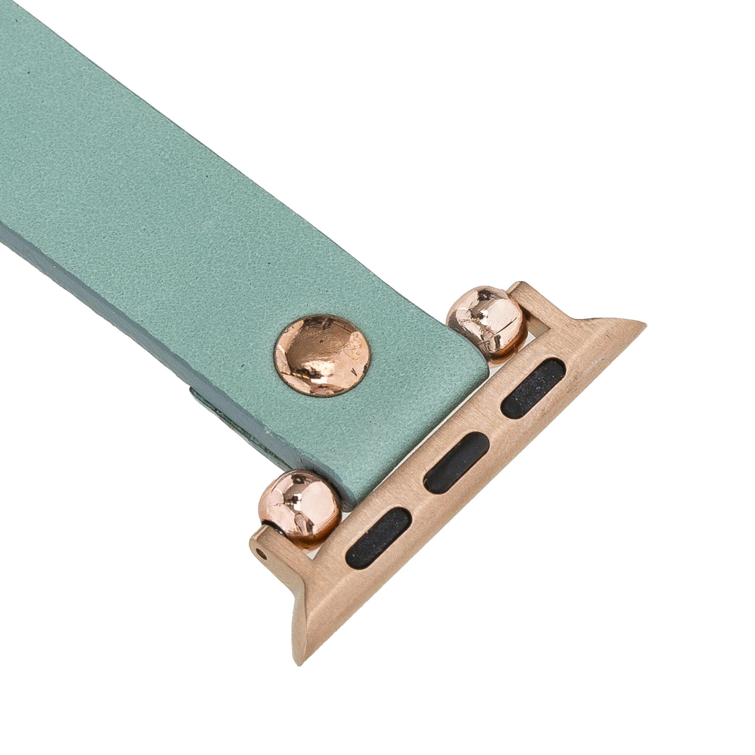 B2B - Leather Apple Watch Bands - Ferro Rose Gold Trok Style Bouletta B2B